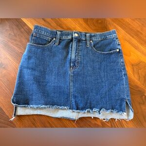 Madewell Indigo Dark Denim Mini Skirt Size 30 Blue Jean